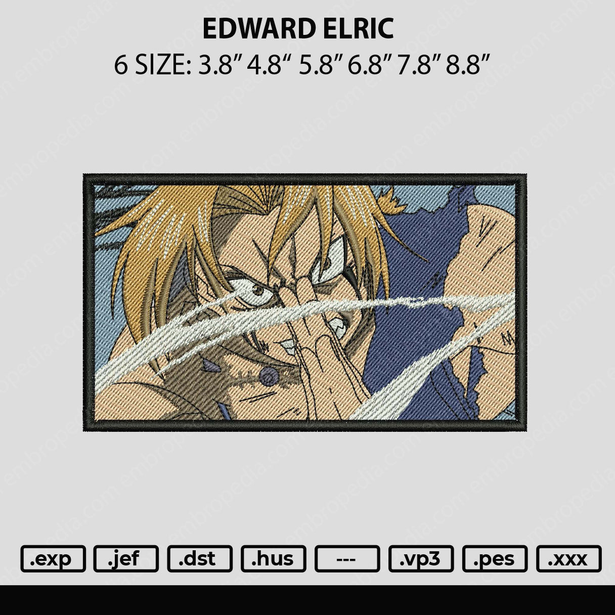 Edward E Embroiery File 6 sizes
