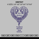 Eiretext Embroidery File 6 sizes