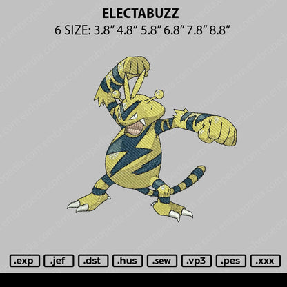 Electabuzz Embroider File 6 sizes