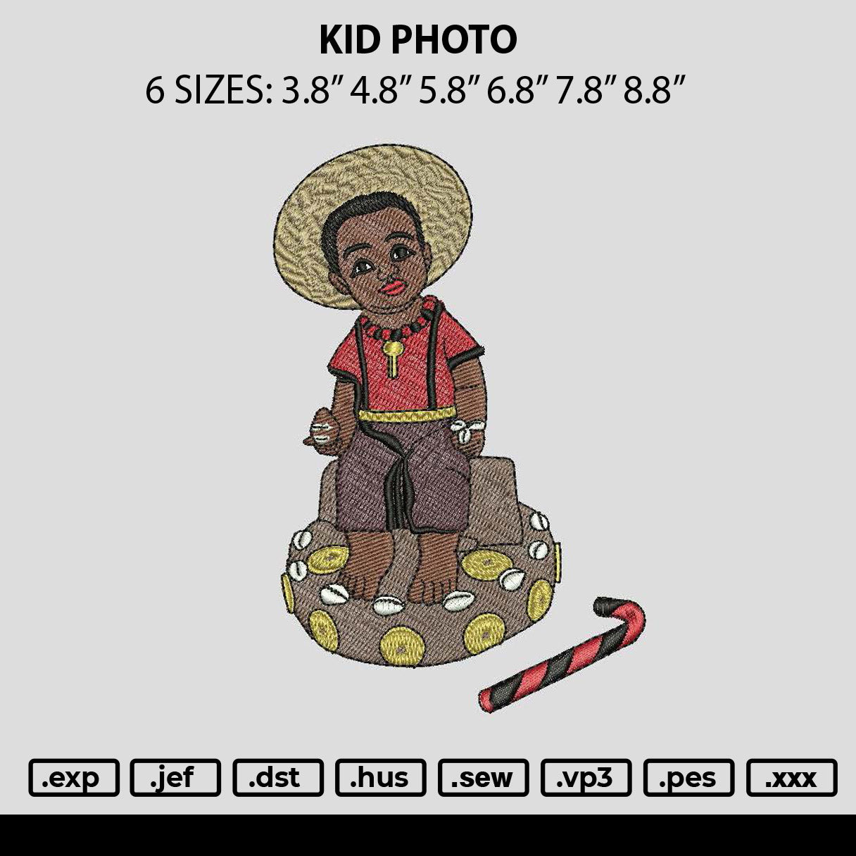Kid Photo Embroidery File 6 sizes