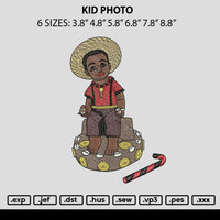 Kid Photo Embroidery File 6 sizes