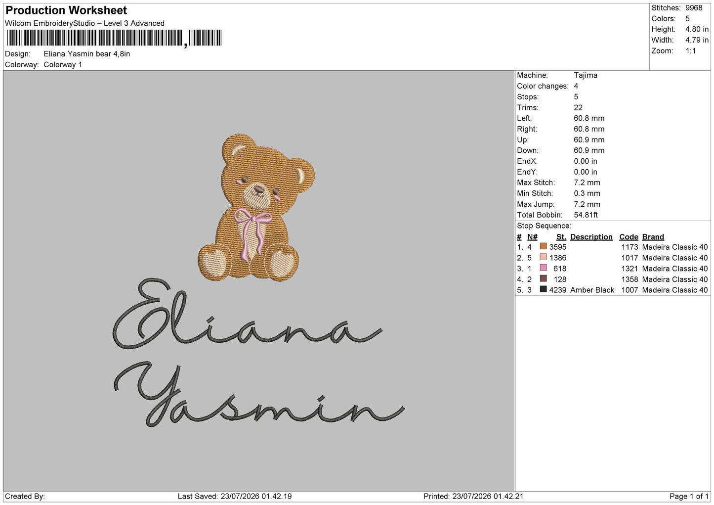 Elianatext 01 Embroidery Machine Design File 6 sizes