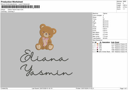 Elianatext 01 Embroidery Machine Design File 6 sizes