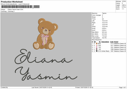 Elianatext 01 Embroidery Machine Design File 6 sizes