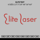 Elite text Embroidery File 6 sizes