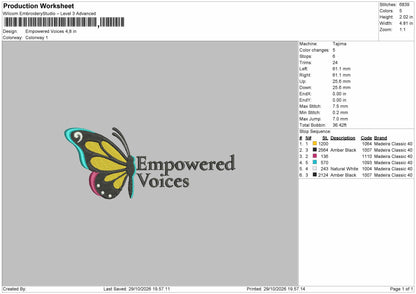 Voices Text Embroidery Machine Design File 6 sizes
