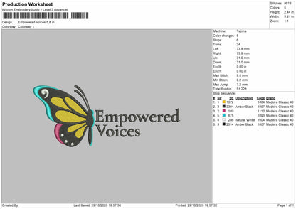 Voices Text Embroidery Machine Design File 6 sizes