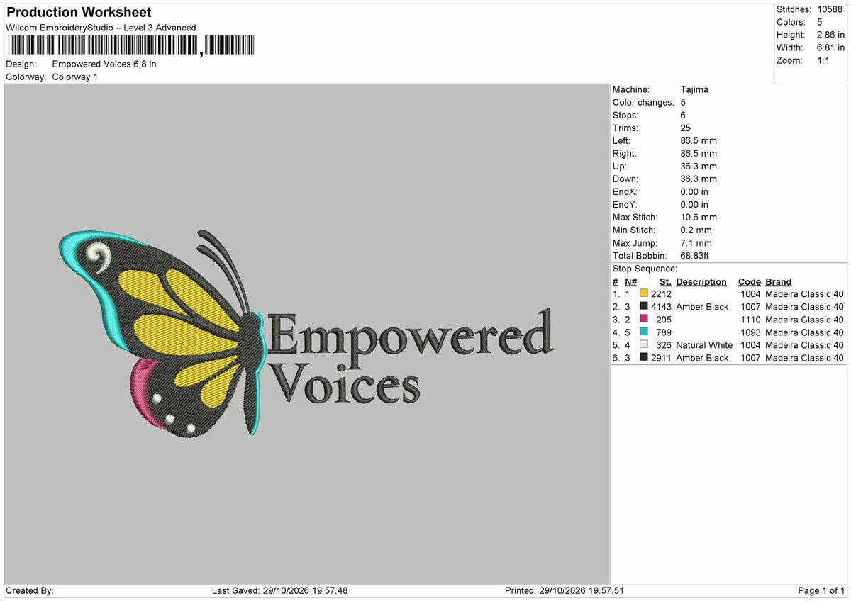 Voices Text Embroidery Machine Design File 6 sizes
