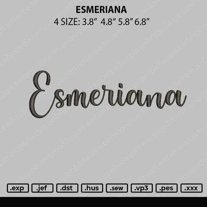 Esmeriana Embroidery File 4 size