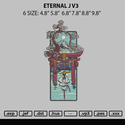 Eternal J V3 Embroidery File 6 sizes