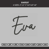 Evatext Embroidery Machine Design File 6 sizes