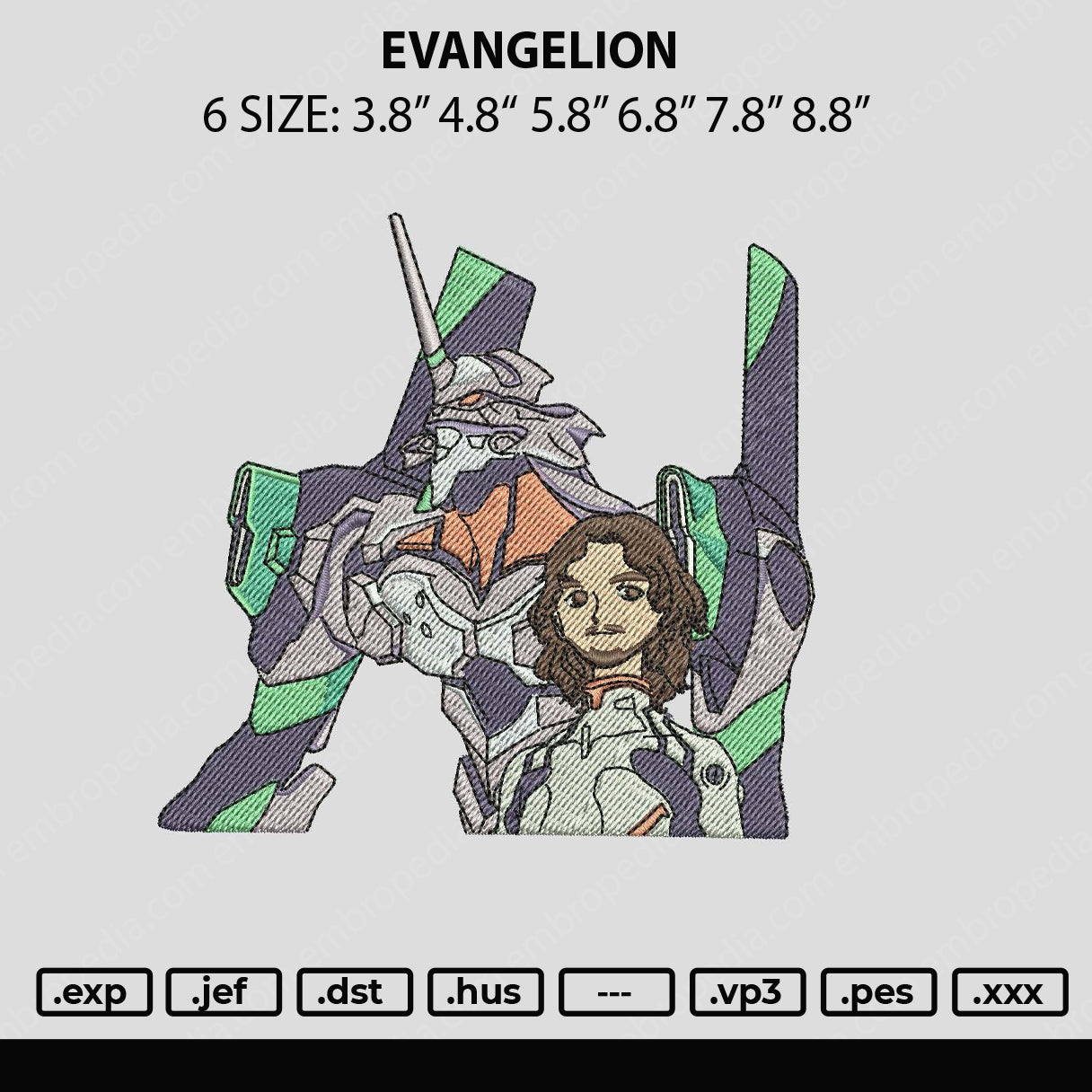 Evangelion Embroidery File 6 sizes
