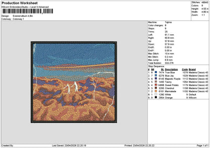 Everest2304 Embroidery File 6 sizes