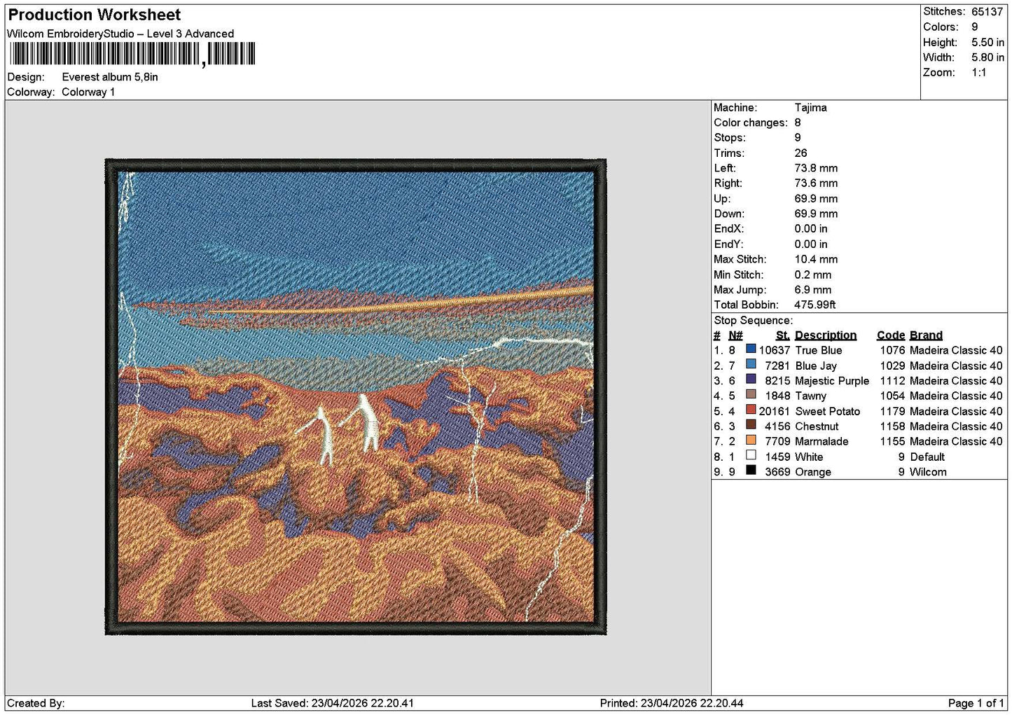 Everest2304 Embroidery File 6 sizes
