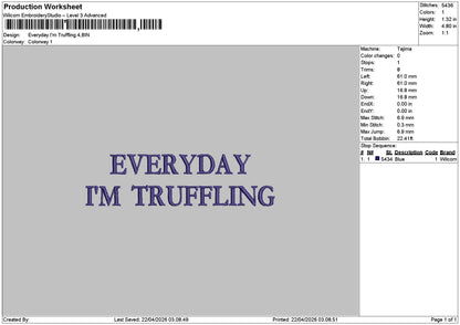 Everyday Text 2204 Embroidery File 6 sizes