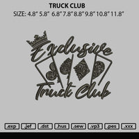 Truck Club Embroidery File 6 sizes