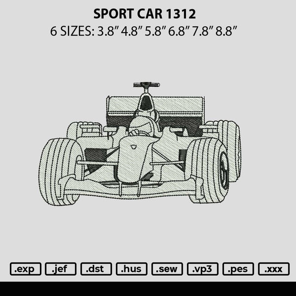 Sport Car 1312 Embroidery File 6 sizes