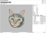 Face Cat V3  Embroidery FIle 6 sizes