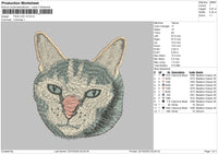 Face Cat V3  Embroidery FIle 6 sizes