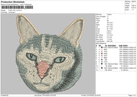 Face Cat V3  Embroidery FIle 6 sizes