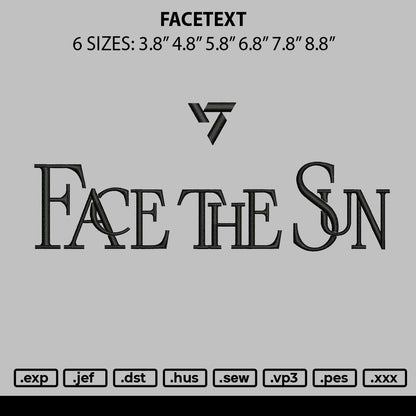 Facetext Embroidery File 6 sizes