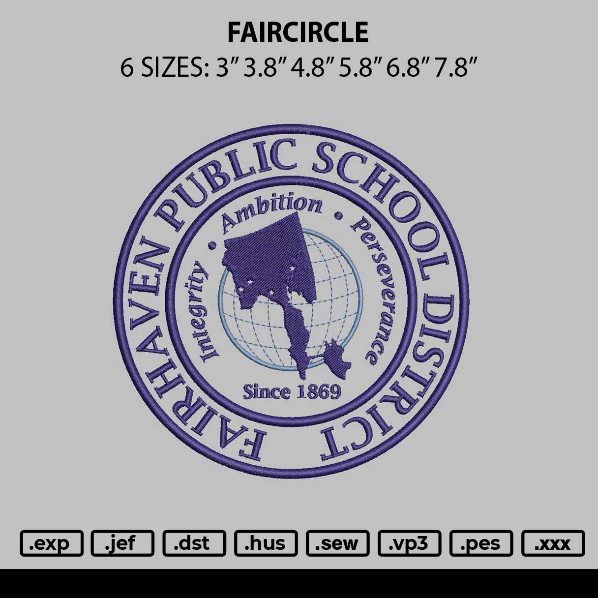 Faircircle Embroidery File 6 sizes
