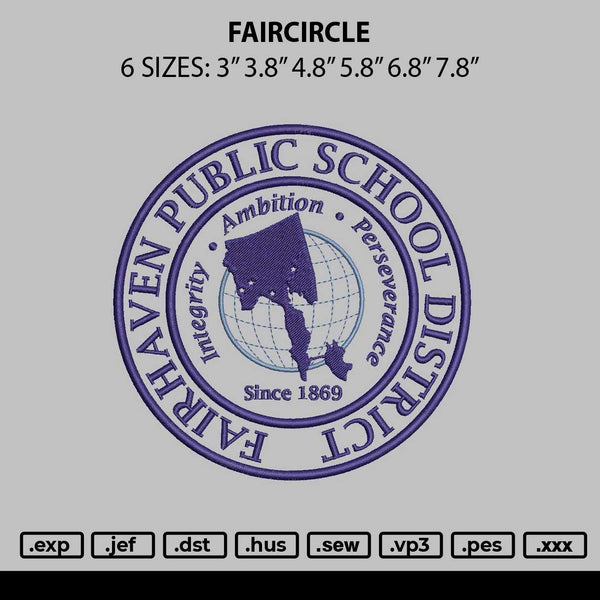 Faircircle Embroidery File 6 sizes