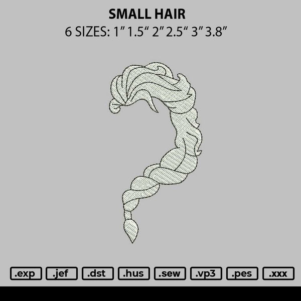 Small Hair Embroidery File 6 sizes