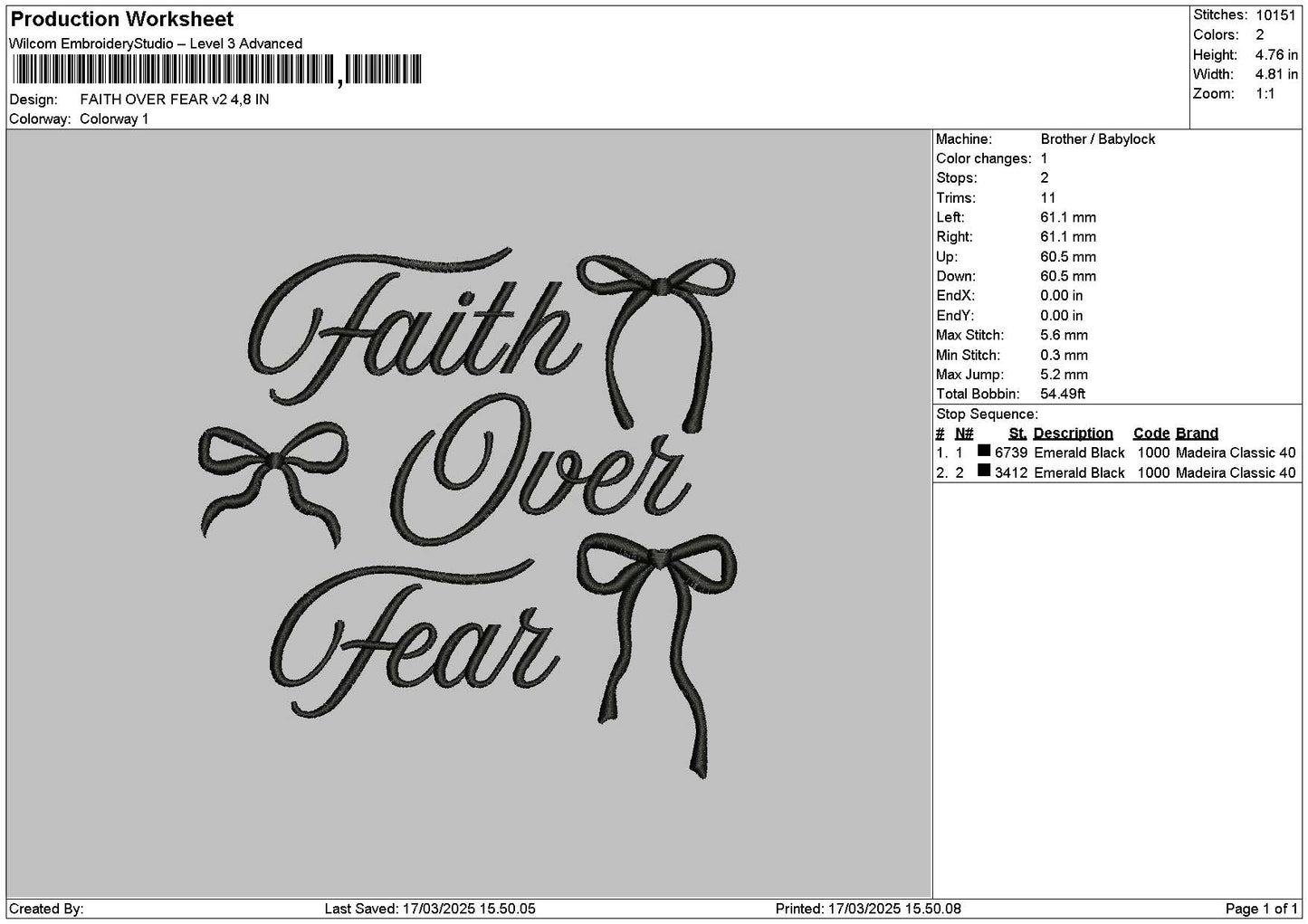 Faithtext 1703 Embroidery File 6 sizes