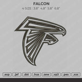 Falcon Embroidery File 4 size