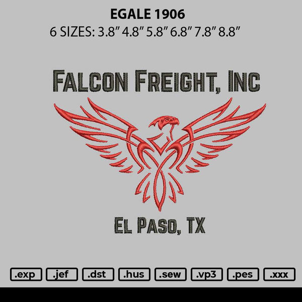 Eagle 1906 Embroidery File 6 sizes