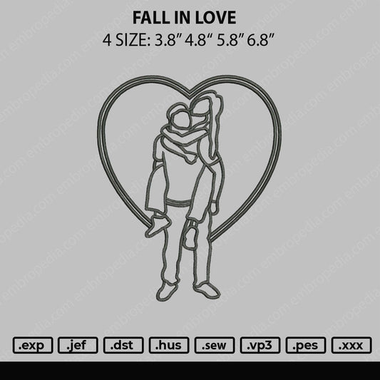 Fall In Love Embroidery File 4 size