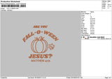 Falltext Pumpkin Embroidery File 6 sizes
