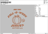 Falltext Pumpkin Embroidery File 6 sizes