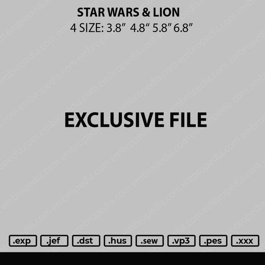 Star wars & Lion Embroidery 2 Files