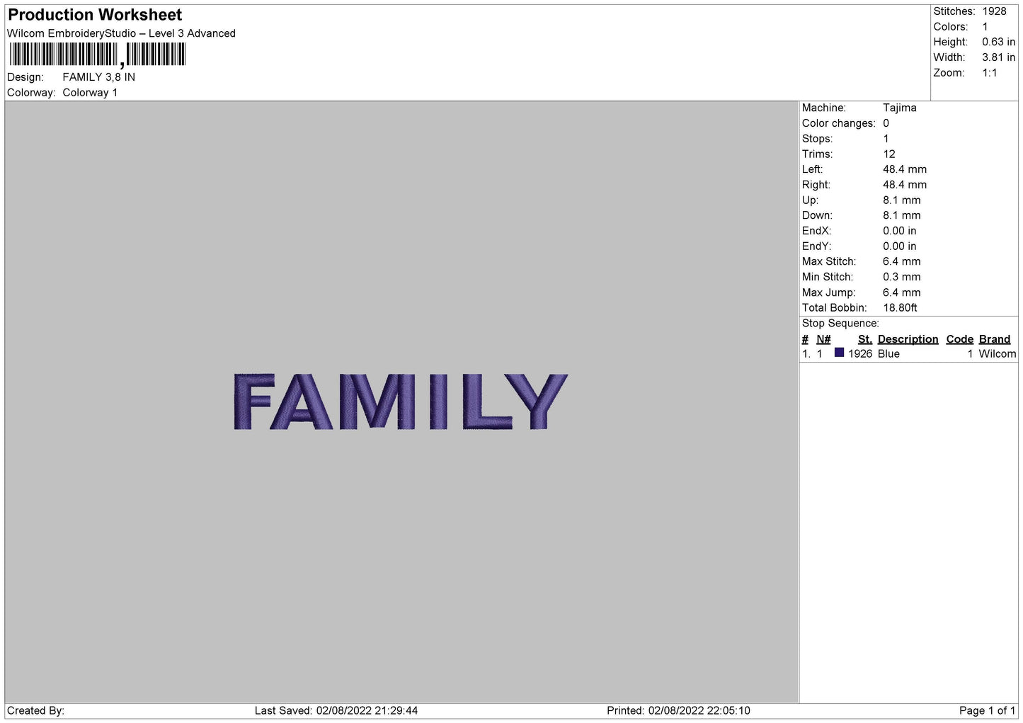 Family Embroidery File 4 sizes