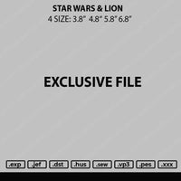 Star wars & Lion Embroidery 2 Files