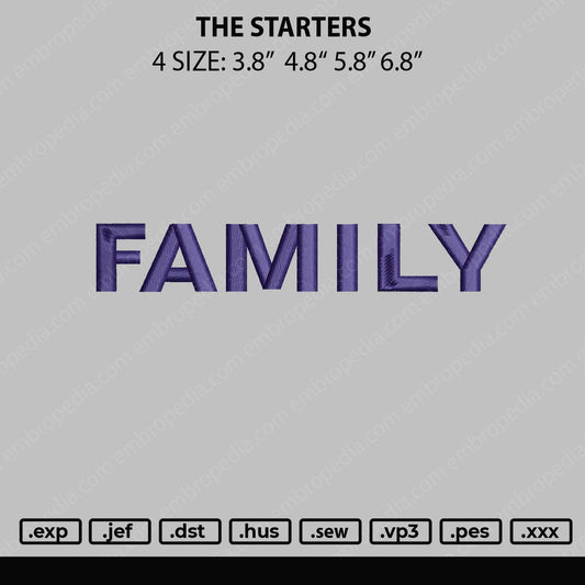 Family Embroidery File 4 sizes