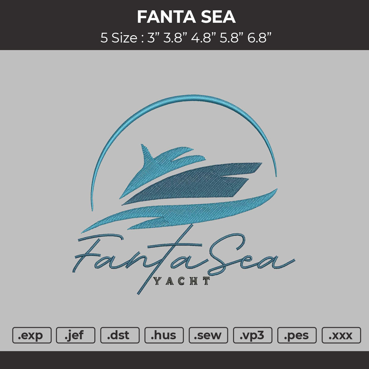 Fanta Sea Embroidery File 4 size