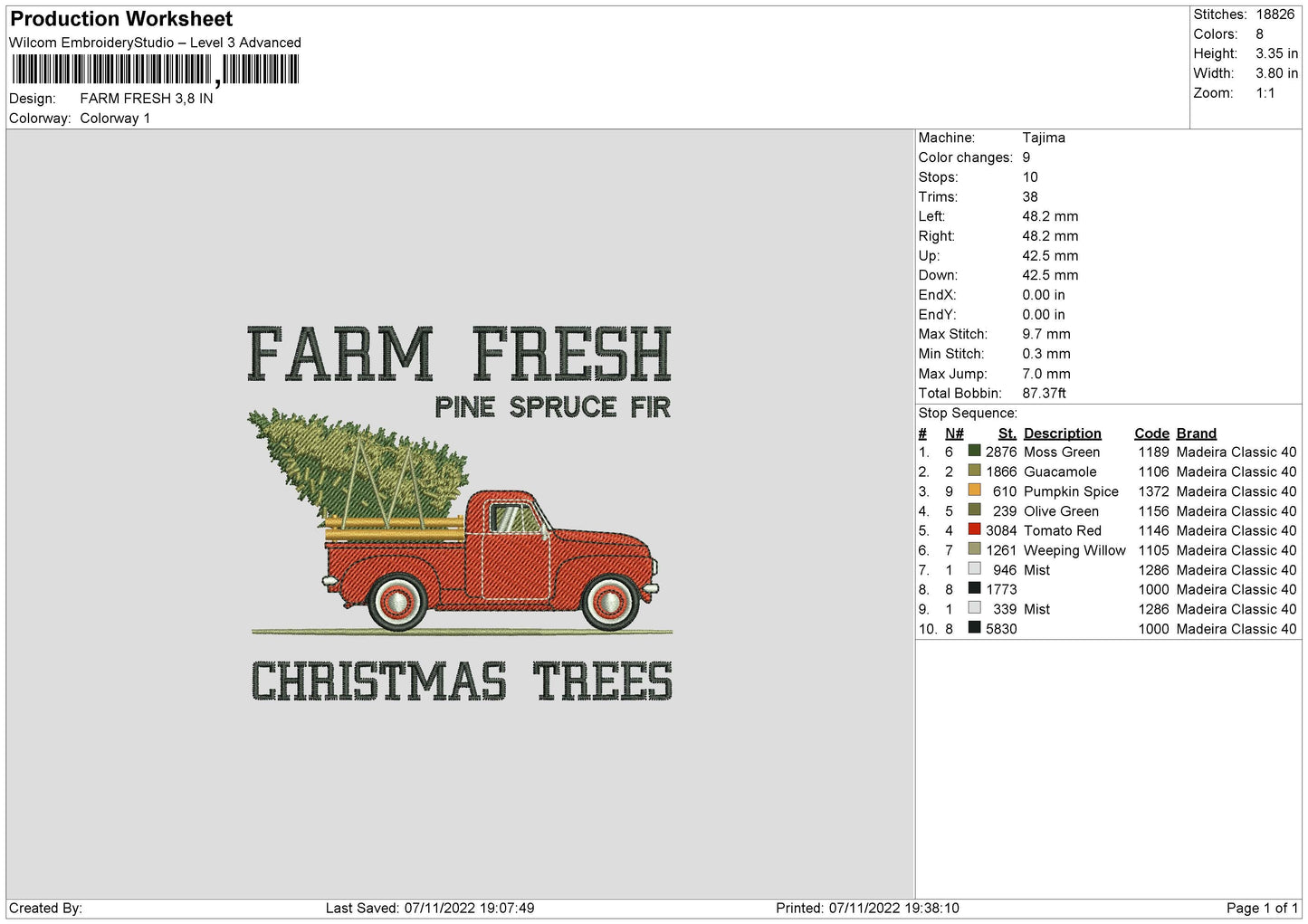 Farm Fresh Embroidery File 6 sizes