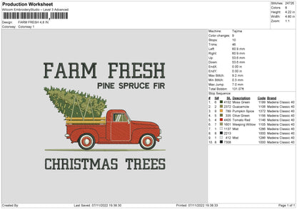 Farm Fresh Embroidery File 6 sizes