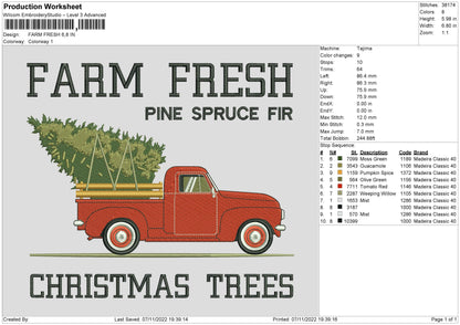 Farm Fresh Embroidery File 6 sizes