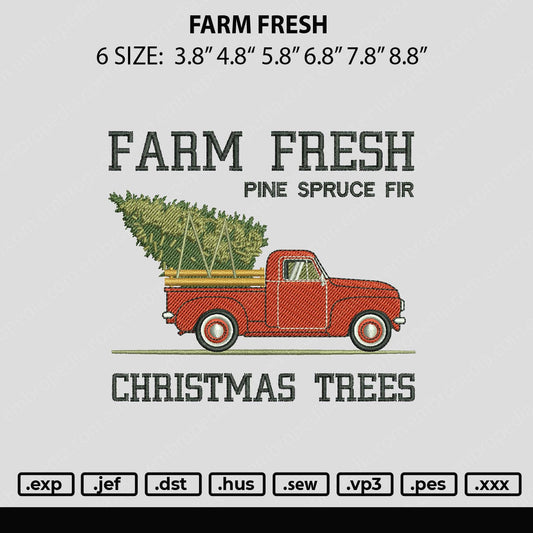 Farm Fresh Embroidery File 6 sizes