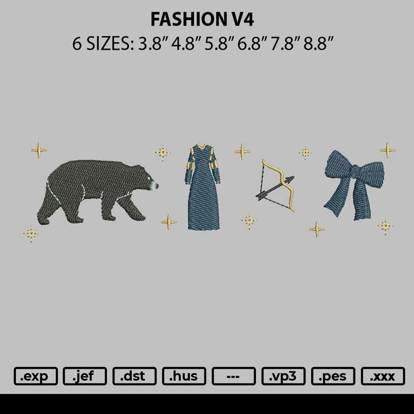 Fashion V4 Embroidery File 6 sizes