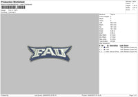 Fau V1 Embroidery File 4 Sizes