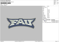 Fau V1 Embroidery File 4 Sizes