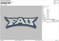 Fau V1 Embroidery File 4 Sizes
