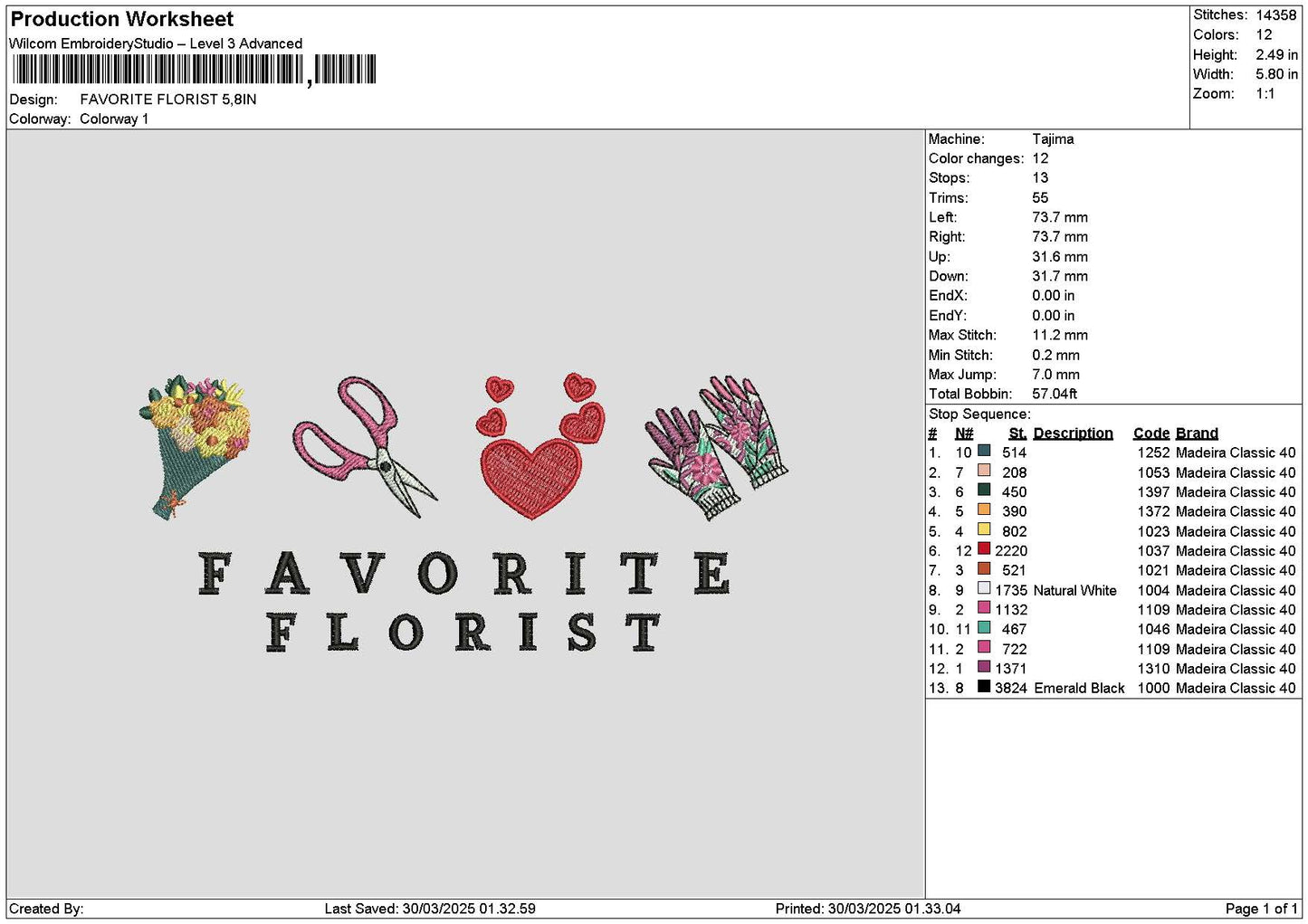 Favoritetext 3003 Embroidery File 6 sizes