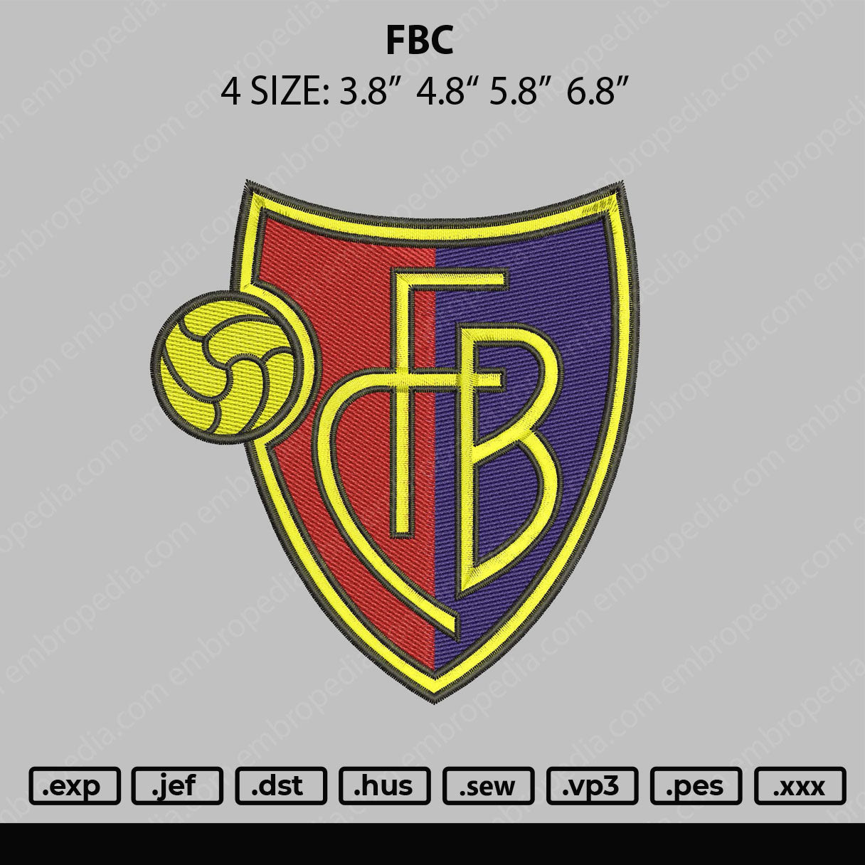 FBC Embroidery File 4 size