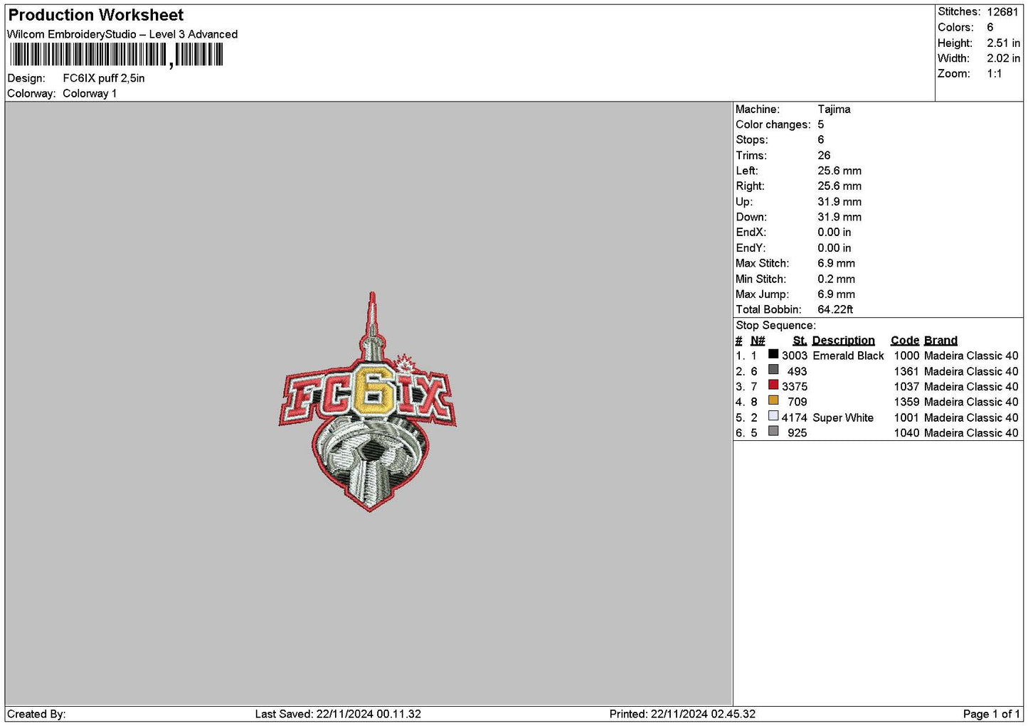 Fc6 Regular Puff Embroidery 2 Types